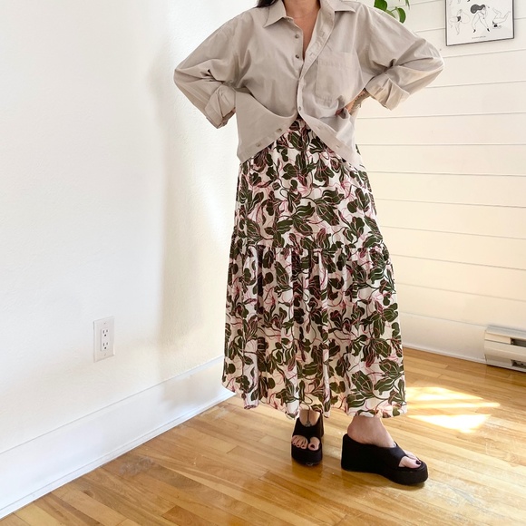 Parker floral tiered midi skirt - Picture 2 of 6